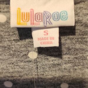 LuLaRoe Gray Polka Dot Top Womens Small